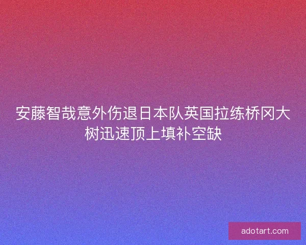安藤智哉意外伤退日本队英国拉练桥冈大树迅速顶上填补空缺